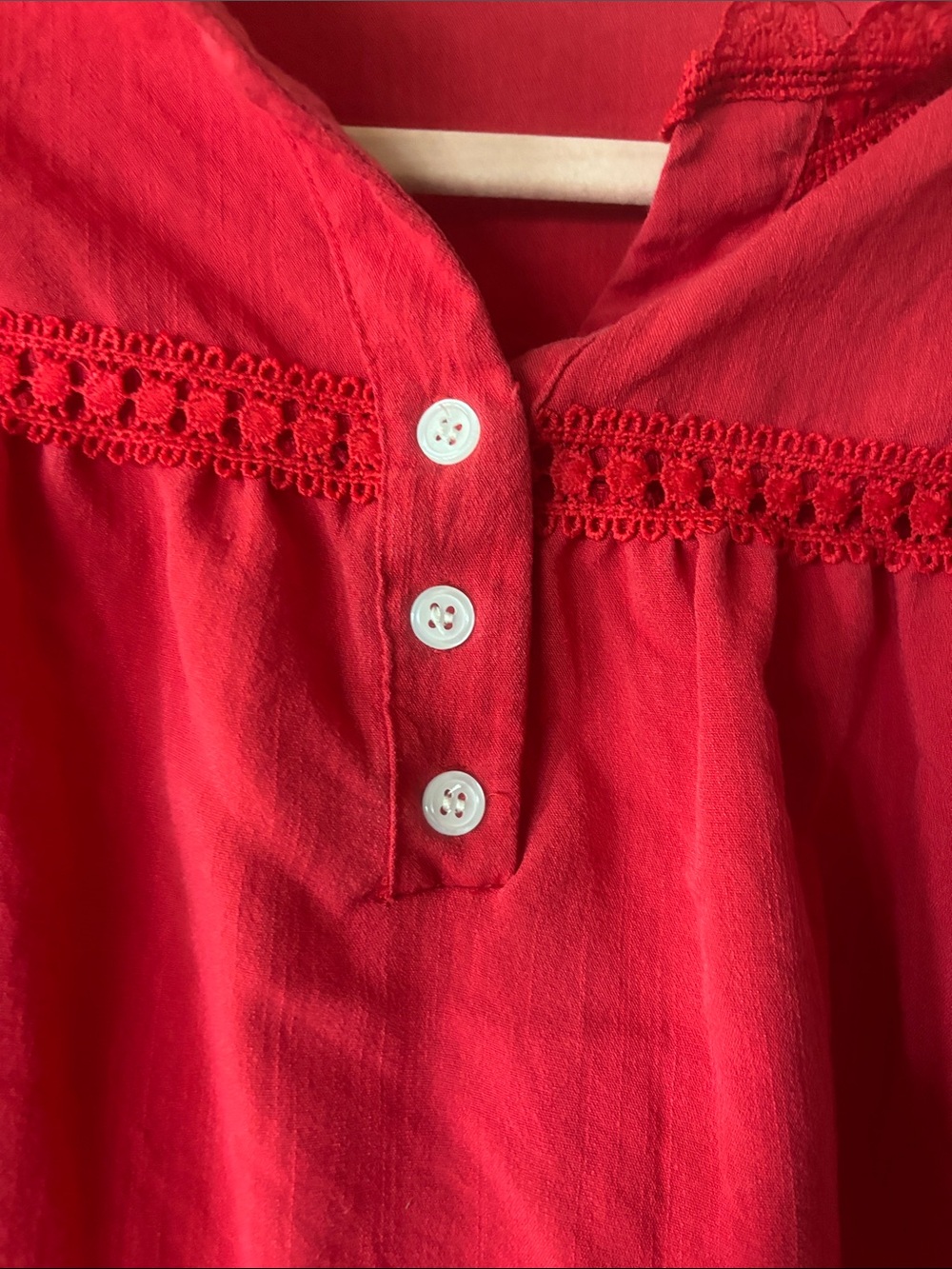 Red Ruffle Sleeve Top - Picture 4 of 6
